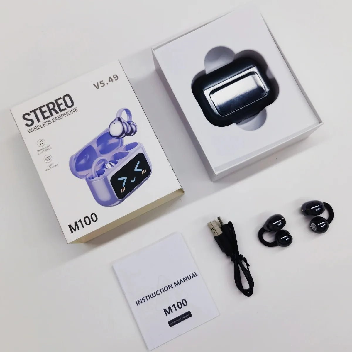 Touch Screen Bluetooth Headphones 144 Languages Real-time Translation Headphones Wireless Open Ear Clips Sports Gaming Earphone - Tara's Tiny Treasures