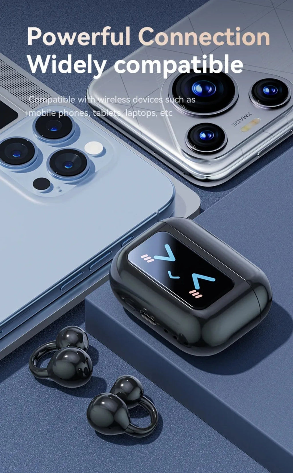 Touch Screen Bluetooth Headphones 144 Languages Real-time Translation Headphones Wireless Open Ear Clips Sports Gaming Earphone - Tara's Tiny Treasures