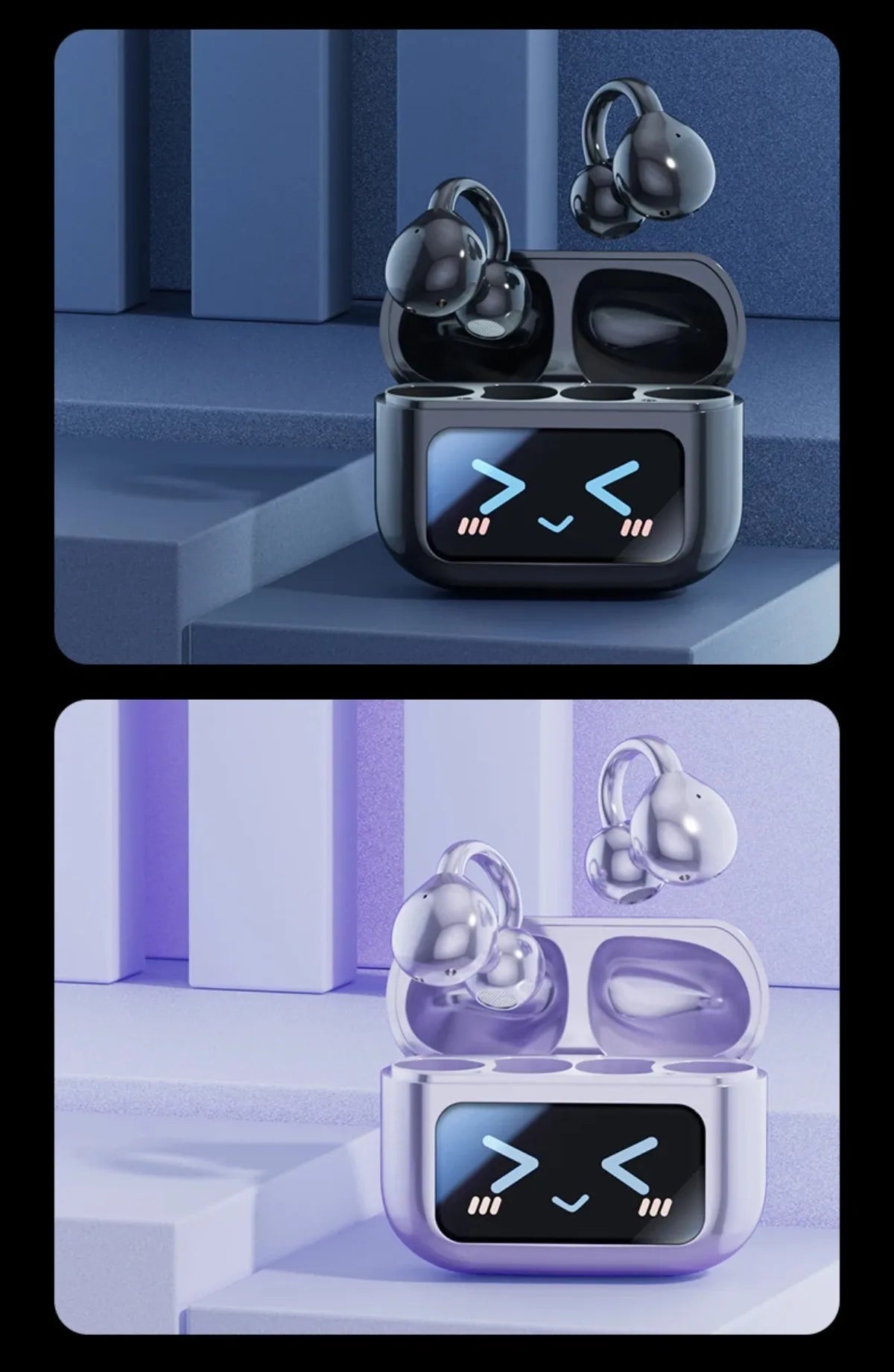 Touch Screen Bluetooth Headphones 144 Languages Real-time Translation Headphones Wireless Open Ear Clips Sports Gaming Earphone - Tara's Tiny Treasures
