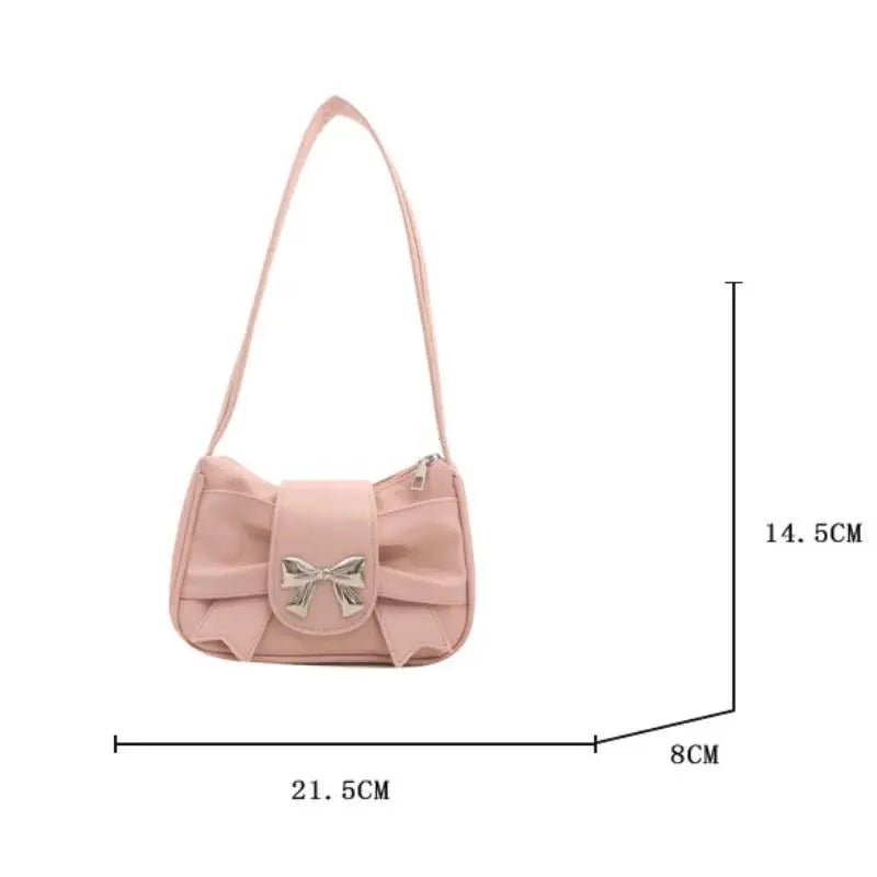 Trendy Bow Shoulder Bag Handbag Casual Underarm Bag Daily Commuting Bags PU Leather Lady Banquet Bag Business Women's Bags - Tara's Tiny Treasures