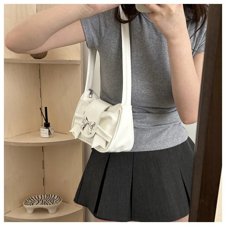 Trendy Bow Shoulder Bag Handbag Casual Underarm Bag Daily Commuting Bags PU Leather Lady Banquet Bag Business Women's Bags - Tara's Tiny Treasures