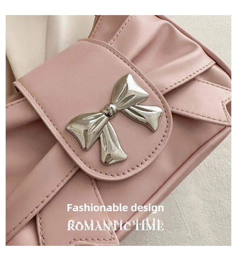 Trendy Bow Shoulder Bag Handbag Casual Underarm Bag Daily Commuting Bags PU Leather Lady Banquet Bag Business Women's Bags - Tara's Tiny Treasures