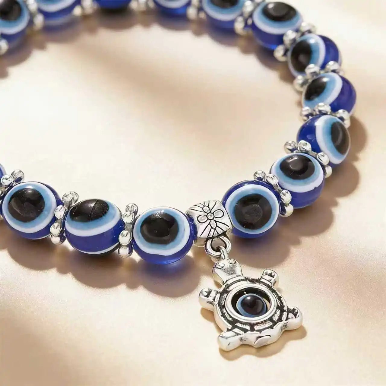 Turkish Evil Eye Bracelet for Men Women Blue Beaded Handmade Charm Jewelry with Butterfly Pendant charm bracelet jewelry - Tara's Tiny Treasures