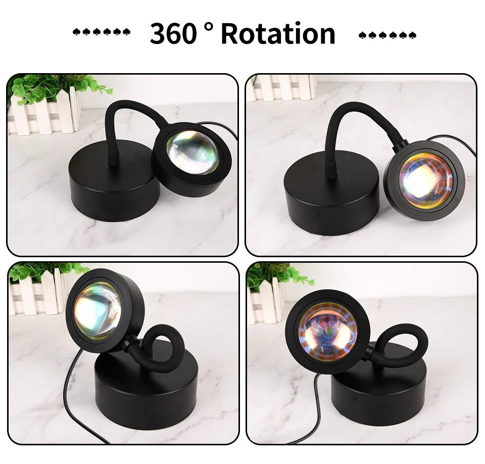 Tuya Smart Sunset Lamp USB Projector LED Night light with Remote Bluetooth App Control Atmosphere Mood Light for Photography - Tara's Tiny Treasures