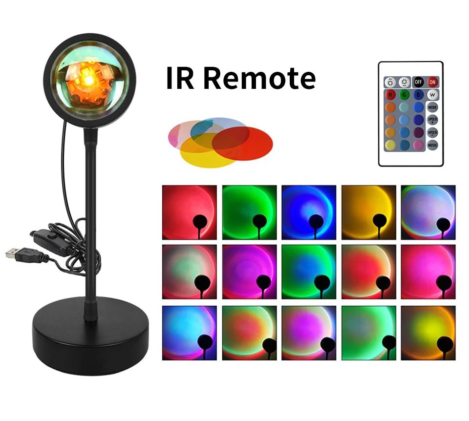 Tuya Smart Sunset Lamp USB Projector LED Night light with Remote Bluetooth App Control Atmosphere Mood Light for Photography - Tara's Tiny Treasures