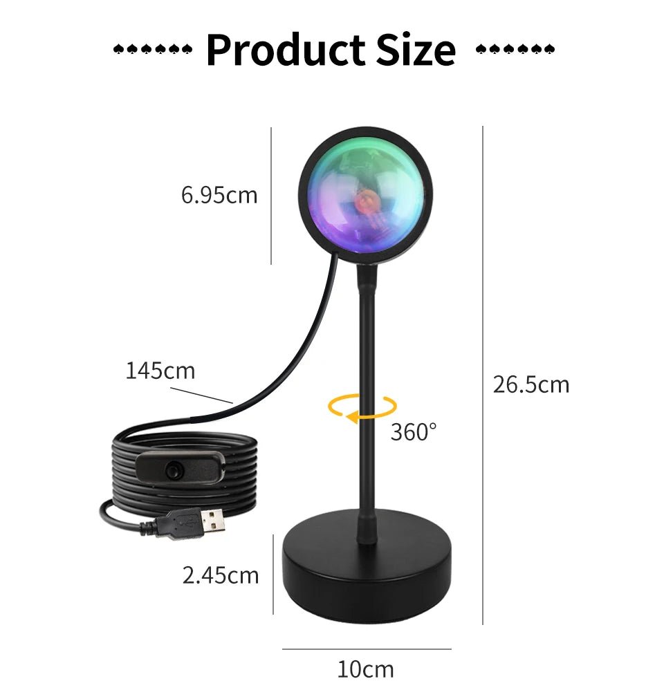 Tuya Smart Sunset Lamp USB Projector LED Night light with Remote Bluetooth App Control Atmosphere Mood Light for Photography - Tara's Tiny Treasures