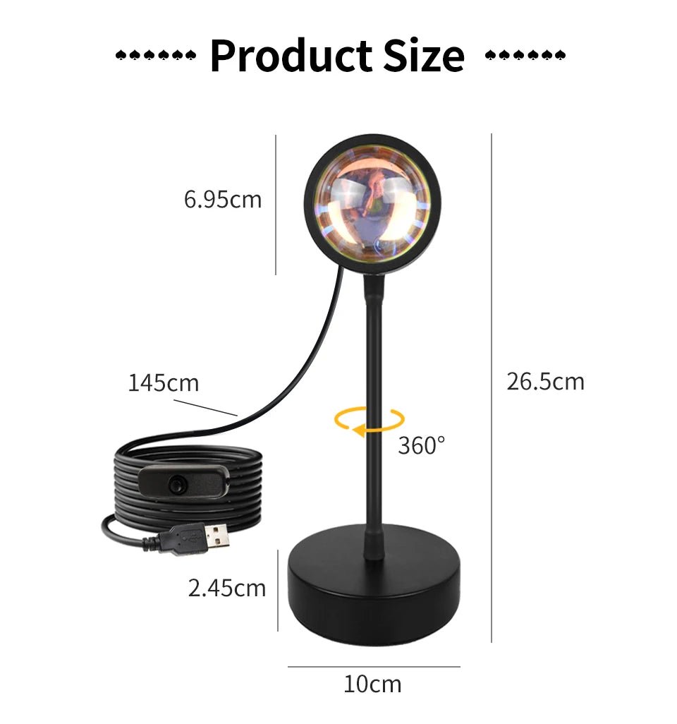 Tuya Smart Sunset Lamp USB Projector LED Night light with Remote Bluetooth App Control Atmosphere Mood Light for Photography - Tara's Tiny Treasures