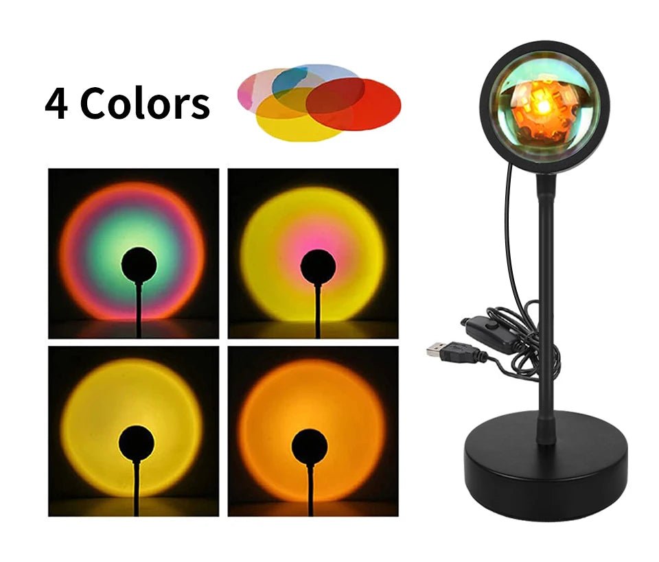 Tuya Smart Sunset Lamp USB Projector LED Night light with Remote Bluetooth App Control Atmosphere Mood Light for Photography - Tara's Tiny Treasures