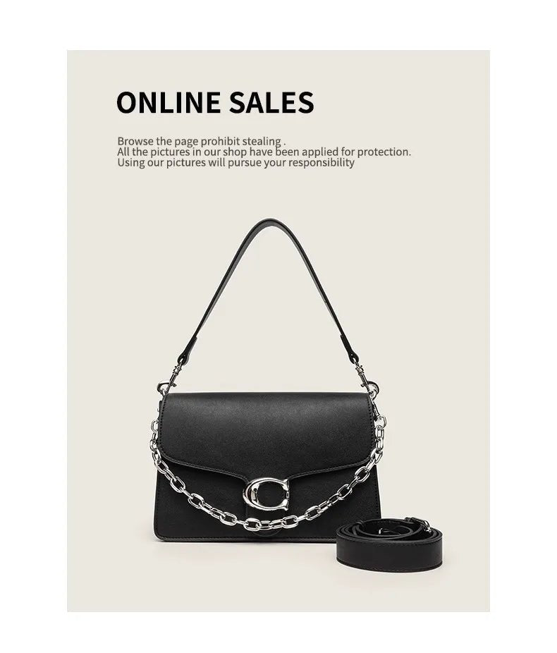 Urban Minimalist Large Capacity Women's Crossbody Bag Underarm Single Shoulder Satchel Gift for Girls Fashionable Chain Design - Tara's Tiny Treasures