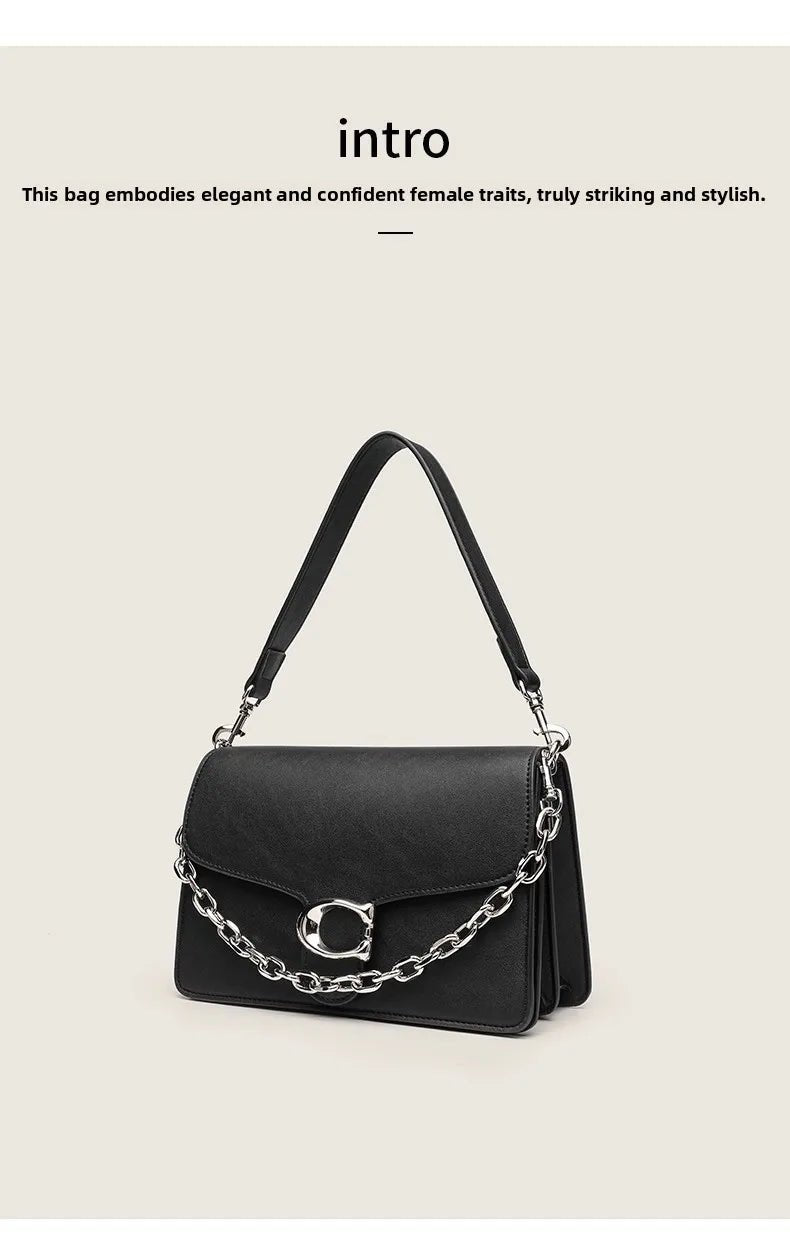 Urban Minimalist Large Capacity Women's Crossbody Bag Underarm Single Shoulder Satchel Gift for Girls Fashionable Chain Design - Tara's Tiny Treasures