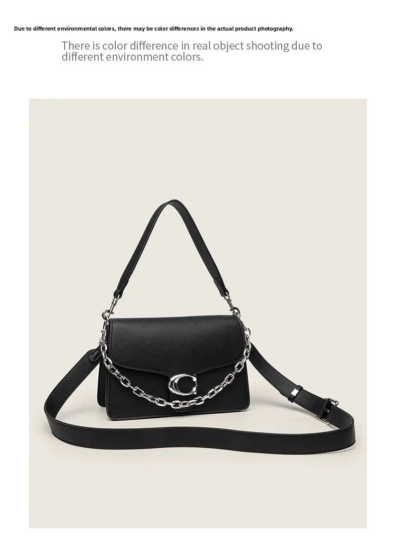 Urban Minimalist Large Capacity Women's Crossbody Bag Underarm Single Shoulder Satchel Gift for Girls Fashionable Chain Design - Tara's Tiny Treasures