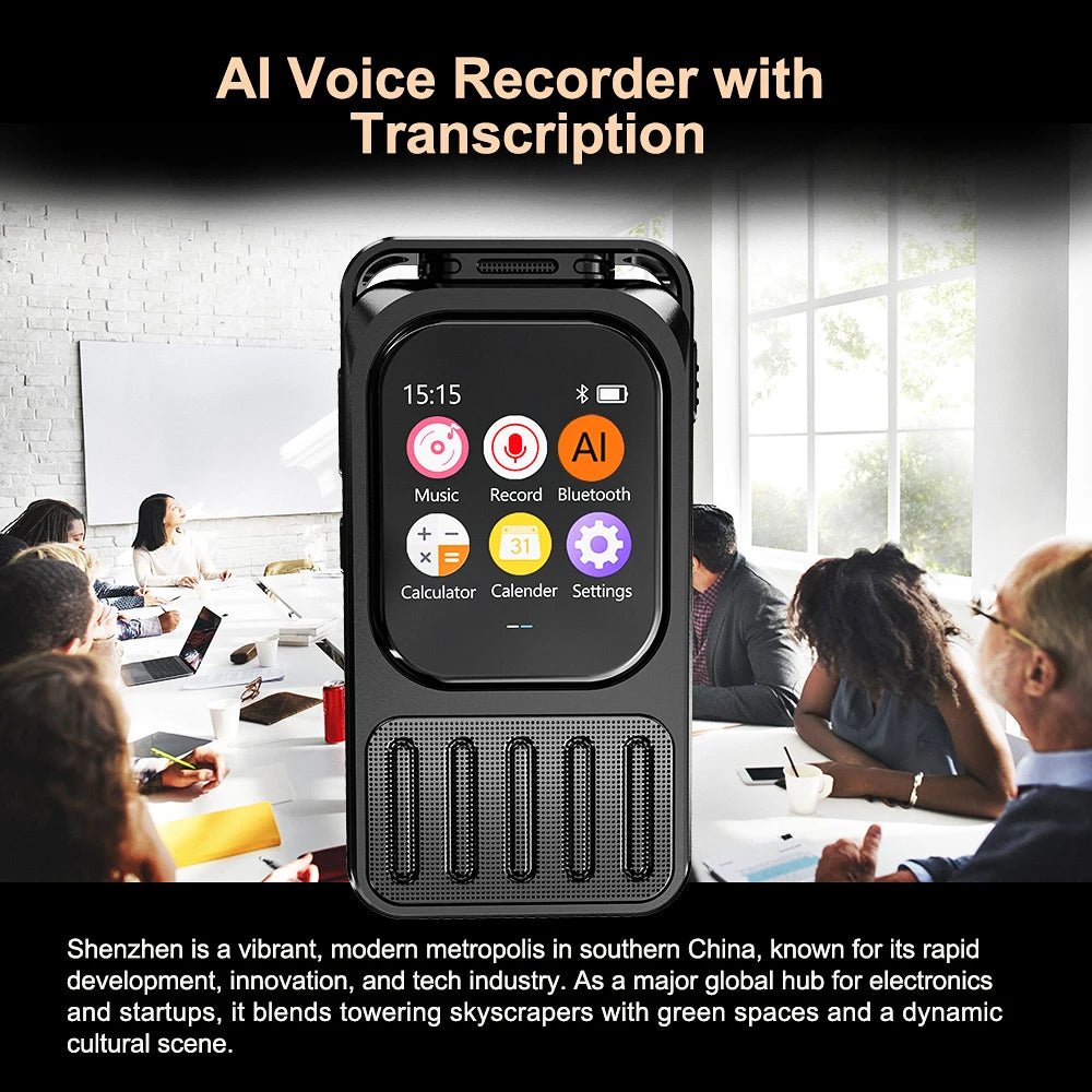 Vandlion V78 AI Voice Recorder Speech-to-Text Connect App Record Voice Activation Touchable Screen 1200mAh Long Time Recording - Tara's Tiny Treasures