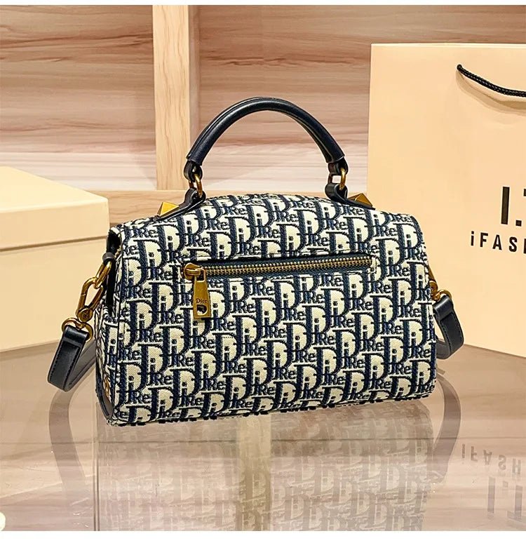 Vintage Diaper Bag For Women: Simple Luxury Leather Handbag, High-End Casual Messenger With Paris Designer Logo Design - Tara's Tiny Treasures