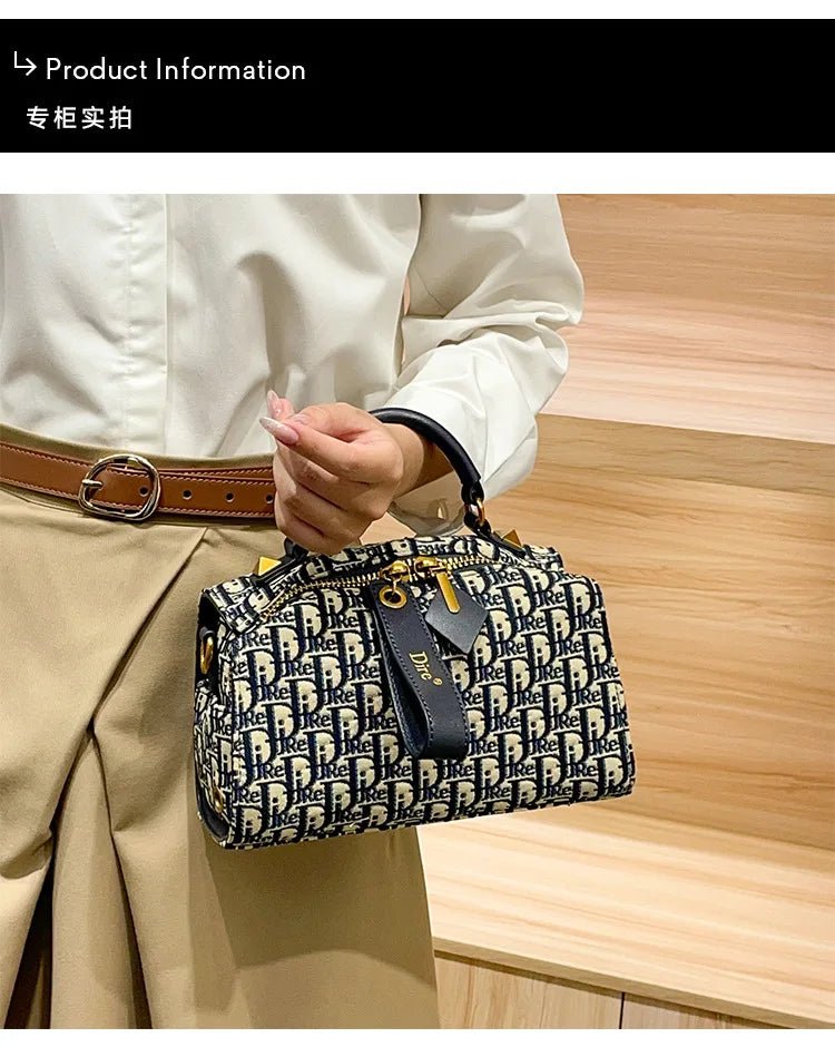 Vintage Diaper Bag For Women: Simple Luxury Leather Handbag, High-End Casual Messenger With Paris Designer Logo Design - Tara's Tiny Treasures
