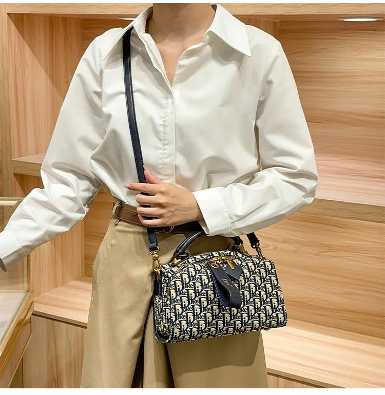Vintage Diaper Bag For Women: Simple Luxury Leather Handbag, High-End Casual Messenger With Paris Designer Logo Design - Tara's Tiny Treasures