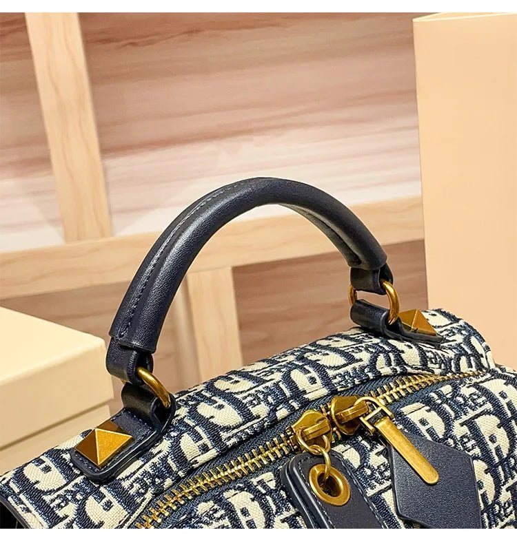 Vintage Diaper Bag For Women: Simple Luxury Leather Handbag, High-End Casual Messenger With Paris Designer Logo Design - Tara's Tiny Treasures