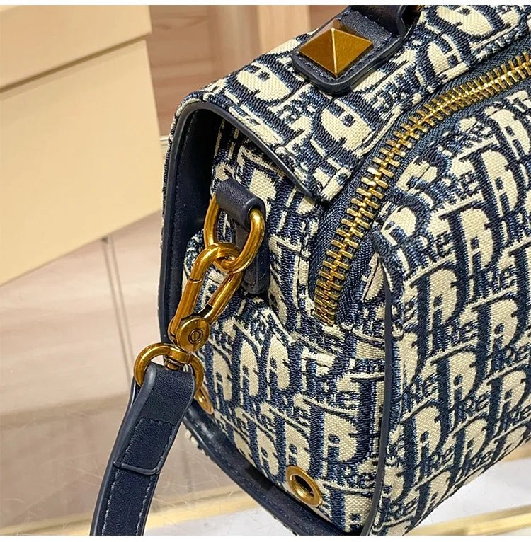 Vintage Diaper Bag For Women: Simple Luxury Leather Handbag, High-End Casual Messenger With Paris Designer Logo Design - Tara's Tiny Treasures