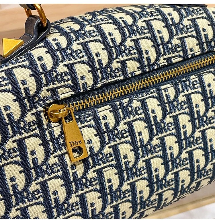 Vintage Diaper Bag For Women: Simple Luxury Leather Handbag, High-End Casual Messenger With Paris Designer Logo Design - Tara's Tiny Treasures