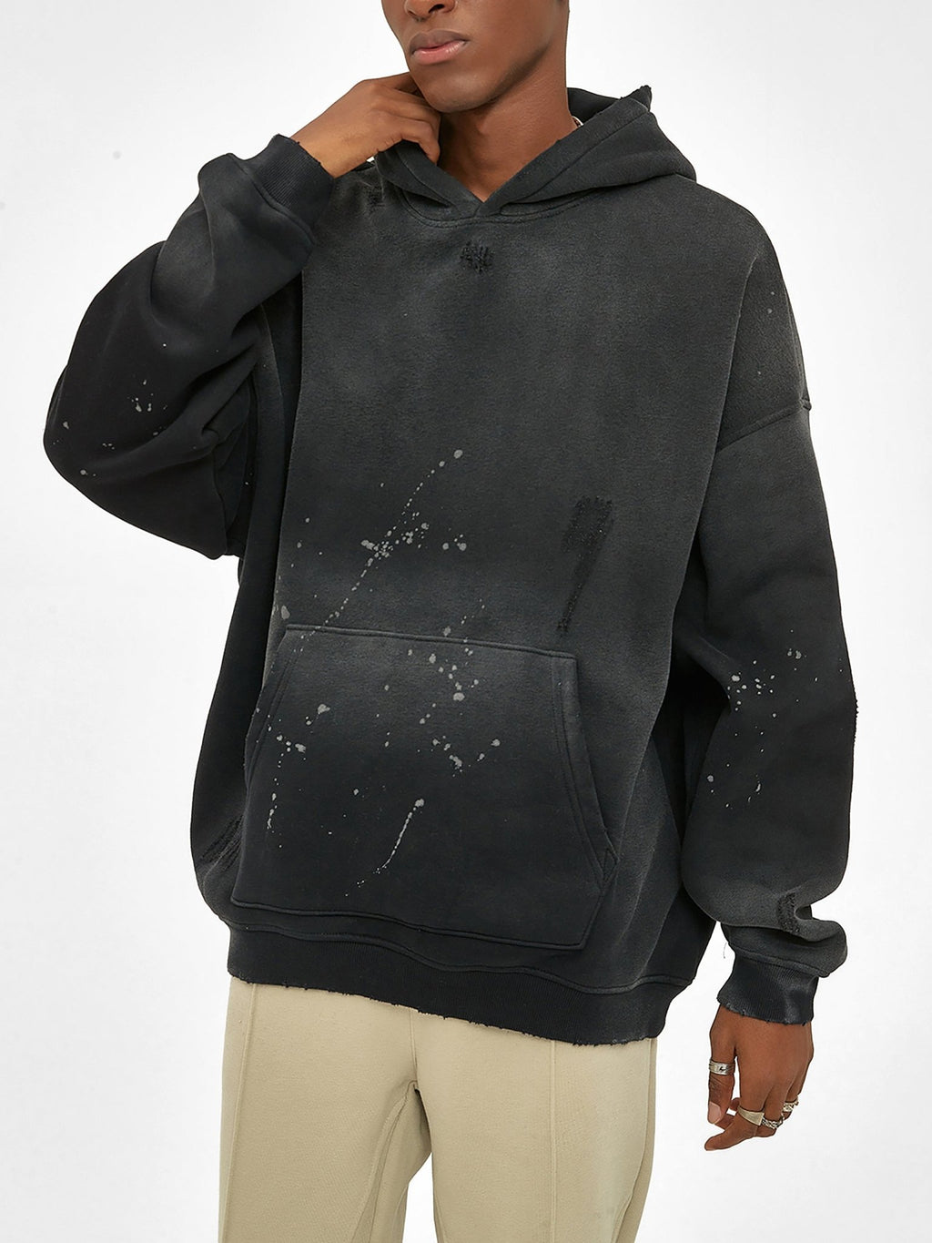 Vintage Washed Frayed Fleece Hoodie - Tara's Tiny Treasures