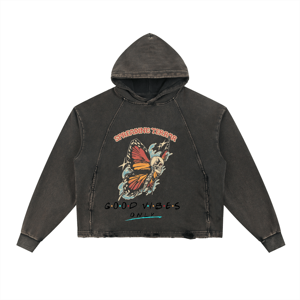 Vintage Washed Frayed-Hem Hoodie - Tara's Tiny Treasures