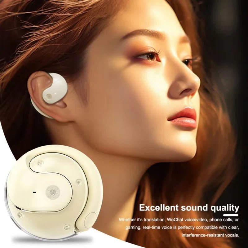 Wireless Bluetooth AI Real-time Language Translation Earphones 144 Languages Ear Hanging Headphone Translator For Busine - Tara's Tiny Treasures