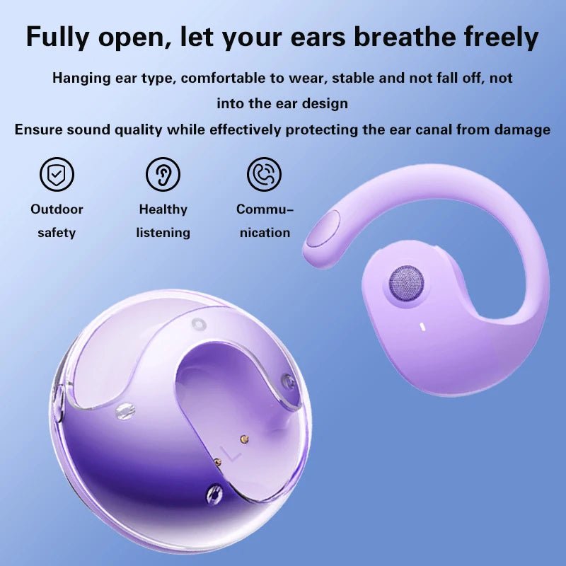 Wireless Bluetooth AI Real-time Language Translation Earphones 144 Languages Ear Hanging Headphone Translator For Busine - Tara's Tiny Treasures