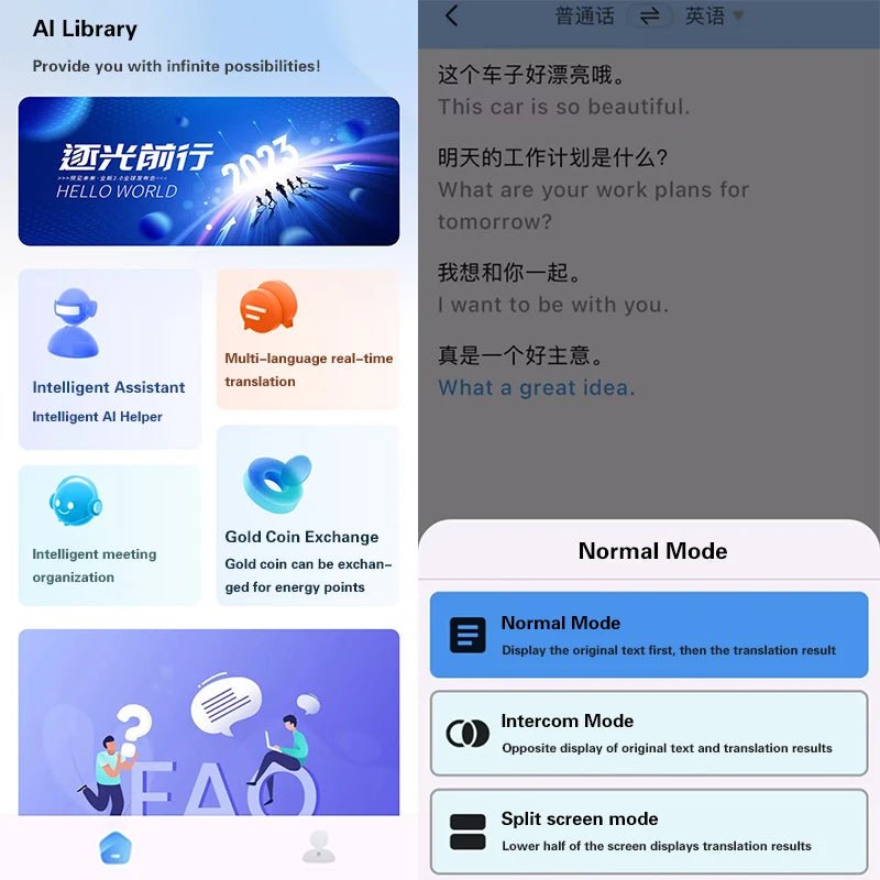 Wireless Bluetooth AI Real-time Language Translation Earphones 144 Languages Ear Hanging Headphone Translator For Busine - Tara's Tiny Treasures