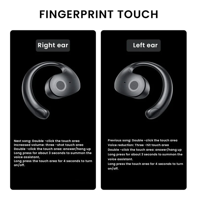 Wireless Bluetooth AI Real-time Language Translation Earphones 144 Languages Ear Hanging Headphone Translator For Busine - Tara's Tiny Treasures