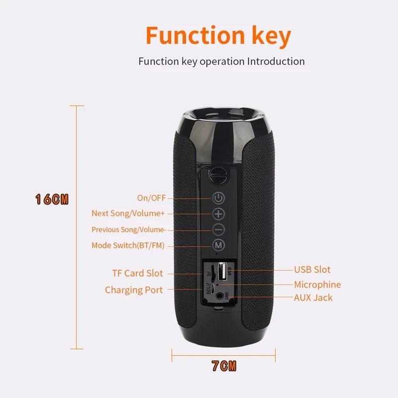 Wireless Portable Bluetooth Speaker Caixa De Som Blutooth Music Sound Box For Radio FM Subwoofer Blootooth Audio Hand Free Baffe - Tara's Tiny Treasures