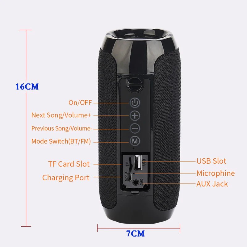 Wireless Portable Bluetooth Speaker Caixa De Som Blutooth Music Sound Box For Radio FM Subwoofer Blootooth Audio Hand Free Baffe - Tara's Tiny Treasures