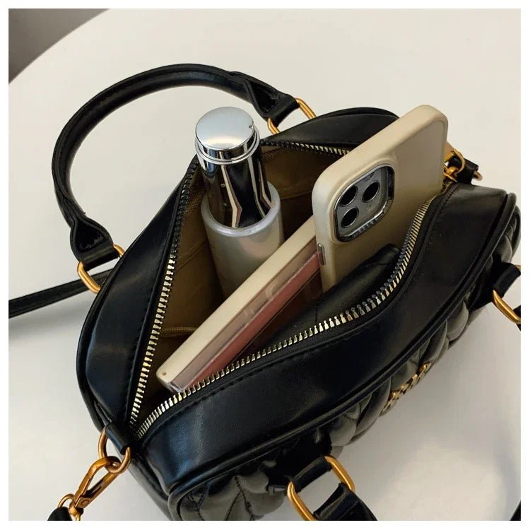 Women Luxury High End Leather Elegant Fashion Shoulder Bag Designer Classic Tote Handbag For Urban Commuter Lifestyle Wear - Tara's Tiny Treasures