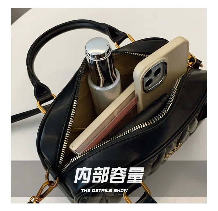Women Luxury High End Leather Elegant Fashion Shoulder Bag Designer Classic Tote Handbag For Urban Commuter Lifestyle Wear - Tara's Tiny Treasures