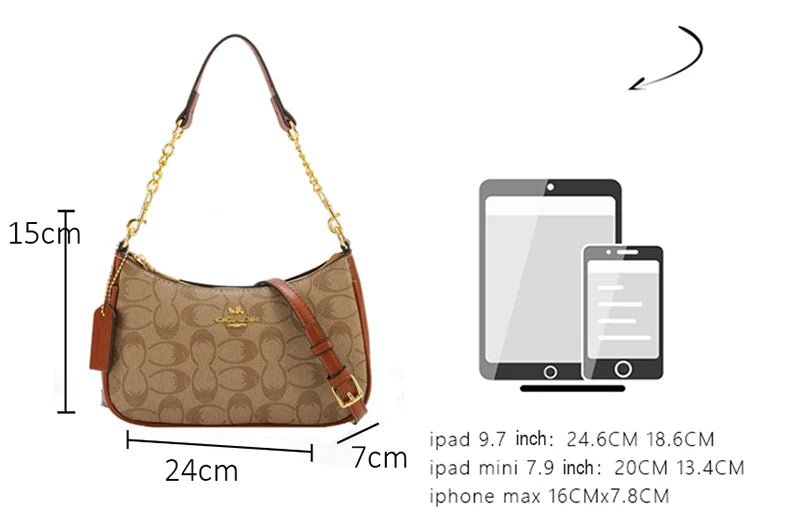 Women's Chain Bags Pvc Geometric Print Handbag Shoulder Crossbody Bag Women's Underarm Bag Suitable For Daily Outfit Matching - Tara's Tiny Treasures