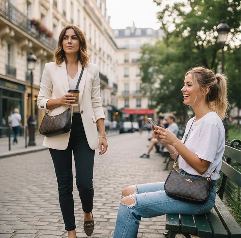 Women's Chain Bags Pvc Geometric Print Handbag Shoulder Crossbody Bag Women's Underarm Bag Suitable For Daily Outfit Matching - Tara's Tiny Treasures
