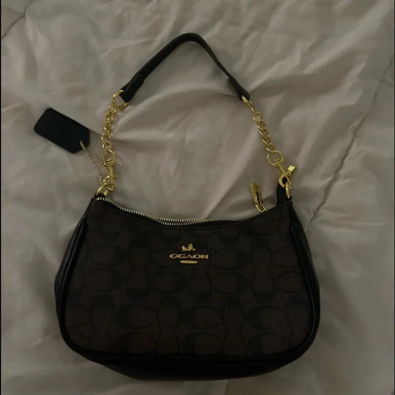 Women's Chain Bags Pvc Geometric Print Handbag Shoulder Crossbody Bag Women's Underarm Bag Suitable For Daily Outfit Matching - Tara's Tiny Treasures