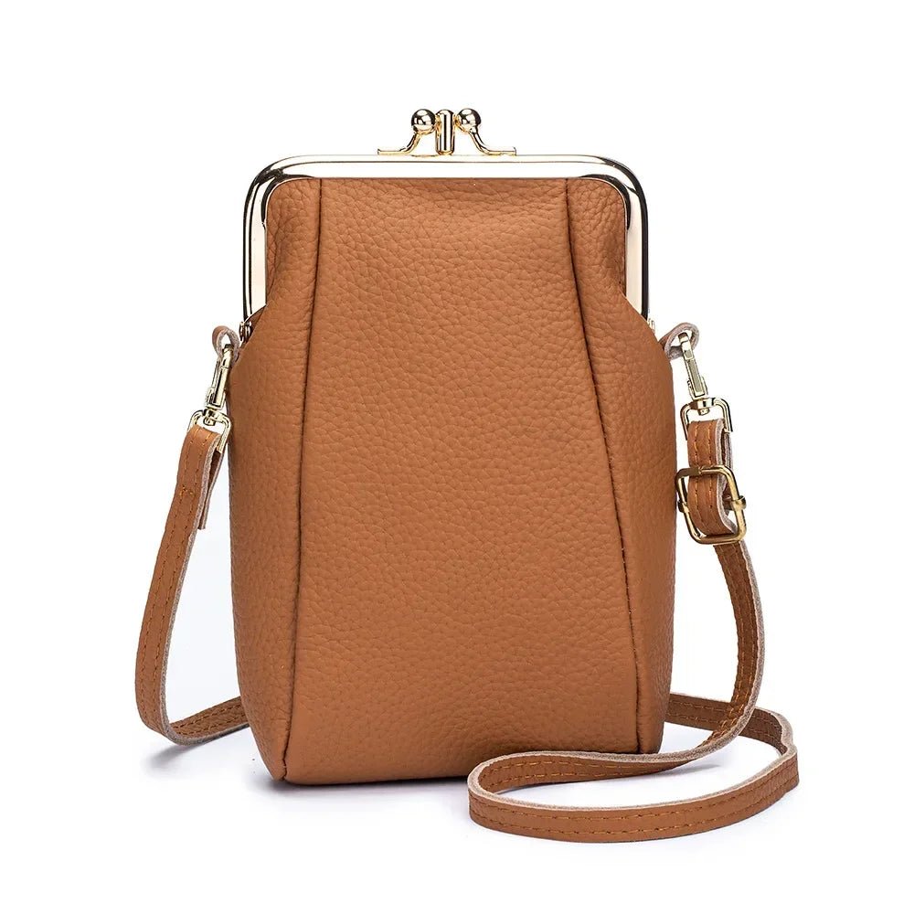 Women's Handbags High Quality Genuine Leather Shoulder Bags Large Capacity Hasp Crossbody Bags for Women Solid Flap Phone Purse - Tara's Tiny Treasures