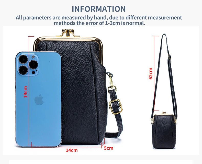 Women's Handbags High Quality Genuine Leather Shoulder Bags Large Capacity Hasp Crossbody Bags for Women Solid Flap Phone Purse - Tara's Tiny Treasures