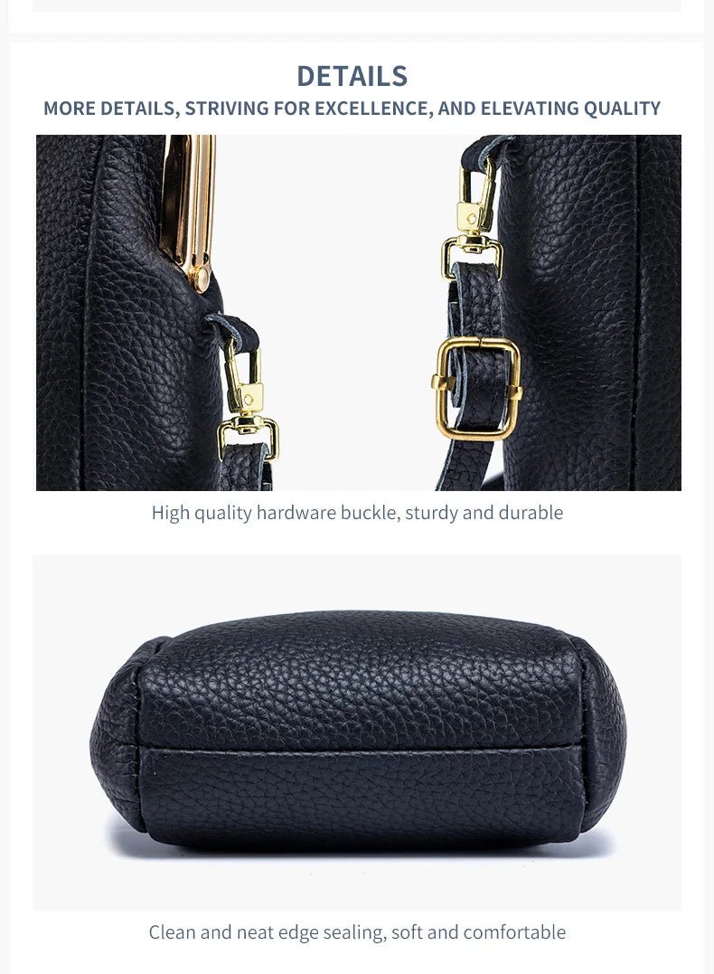 Women's Handbags High Quality Genuine Leather Shoulder Bags Large Capacity Hasp Crossbody Bags for Women Solid Flap Phone Purse - Tara's Tiny Treasures