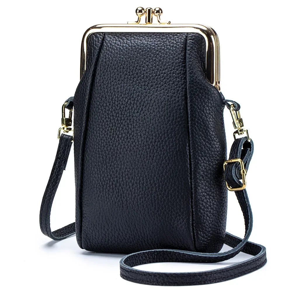 Women's Handbags High Quality Genuine Leather Shoulder Bags Large Capacity Hasp Crossbody Bags for Women Solid Flap Phone Purse - Tara's Tiny Treasures