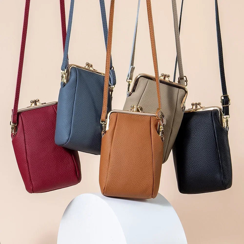 Women's Handbags High Quality Genuine Leather Shoulder Bags Large Capacity Hasp Crossbody Bags for Women Solid Flap Phone Purse - Tara's Tiny Treasures
