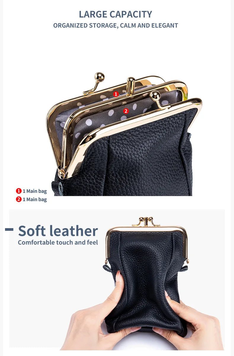 Women's Handbags High Quality Genuine Leather Shoulder Bags Large Capacity Hasp Crossbody Bags for Women Solid Flap Phone Purse - Tara's Tiny Treasures