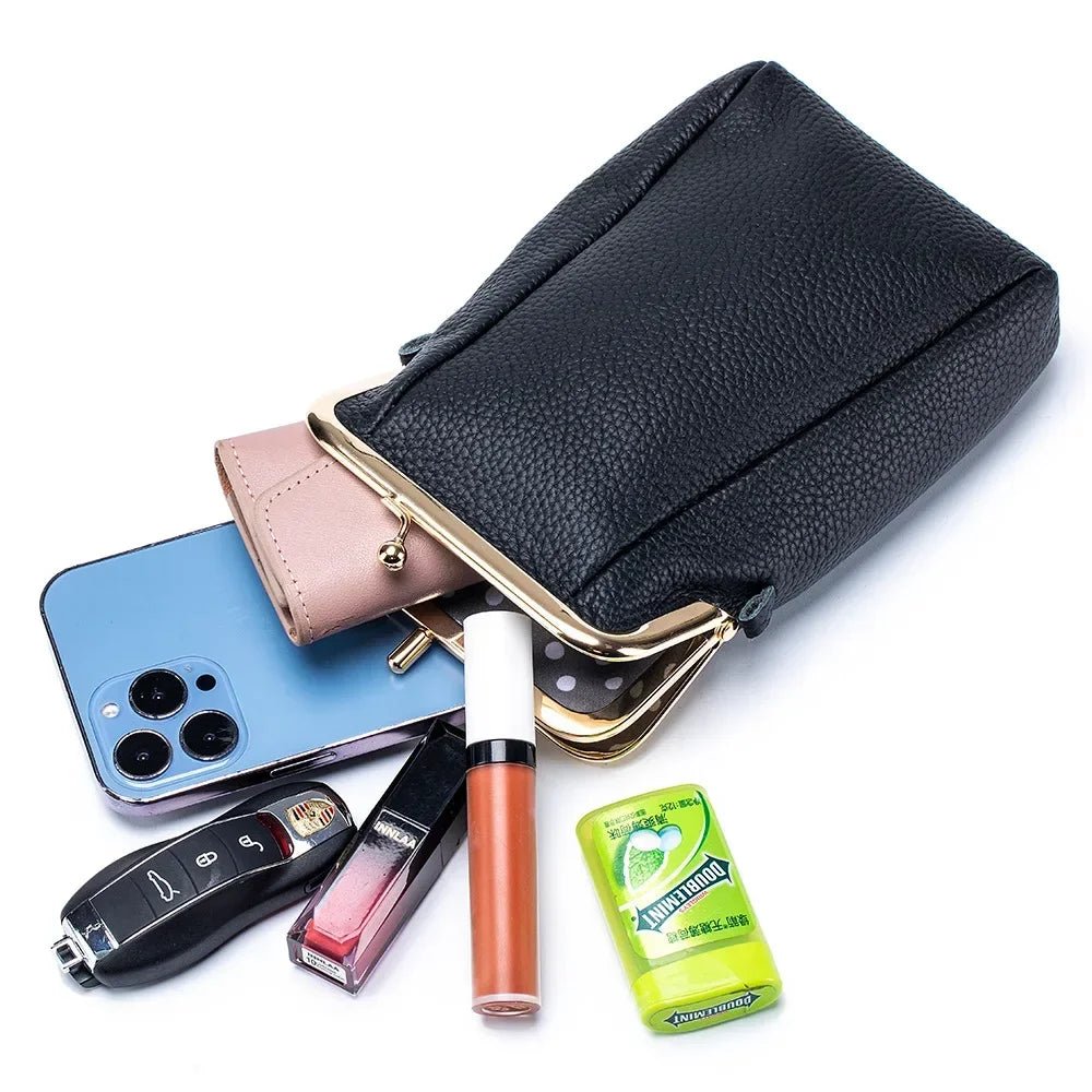 Women's Handbags High Quality Genuine Leather Shoulder Bags Large Capacity Hasp Crossbody Bags for Women Solid Flap Phone Purse - Tara's Tiny Treasures