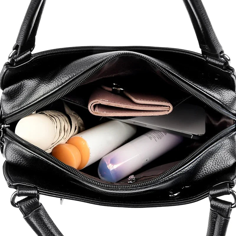 Women's Handbags Trend 2024 Designer Female Leather Shoulder Bags Luxury Brand Ladies Hand Bags Large Capacity Shopping Bag Sac - Tara's Tiny Treasures