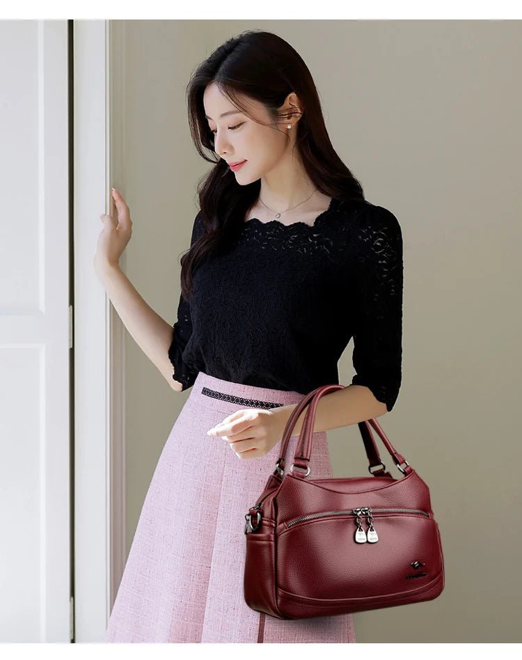 Women's Handbags Trend 2024 Designer Female Leather Shoulder Bags Luxury Brand Ladies Hand Bags Large Capacity Shopping Bag Sac - Tara's Tiny Treasures