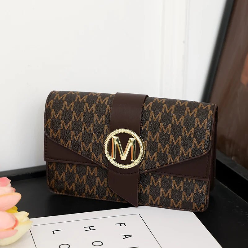 Women's retro shoulder bag, simple small square bag with printed lettering, stylish crossbody bag - Tara's Tiny Treasures