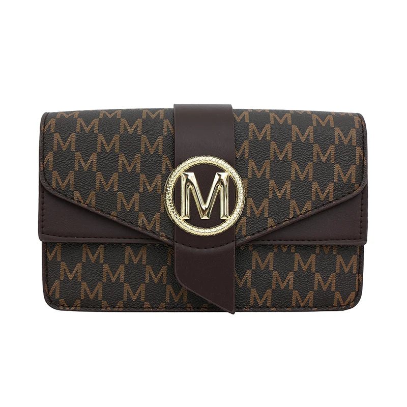 Women's retro shoulder bag, simple small square bag with printed lettering, stylish crossbody bag - Tara's Tiny Treasures