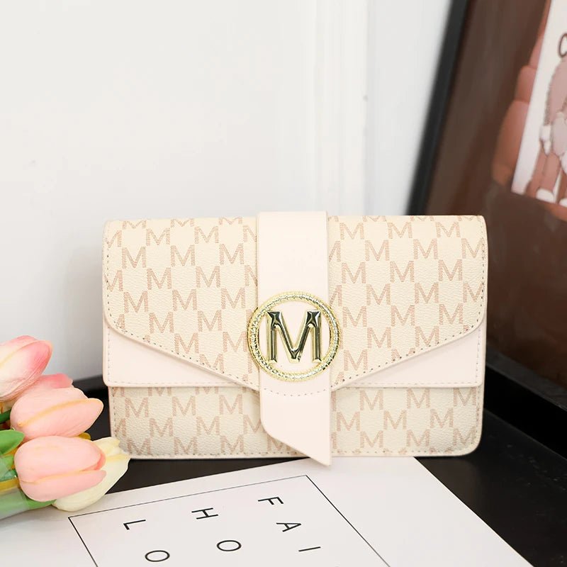 Women's retro shoulder bag, simple small square bag with printed lettering, stylish crossbody bag - Tara's Tiny Treasures