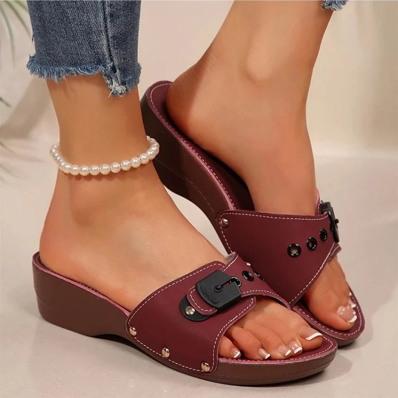 Women's Sandals Luxury Heels Shoes For Summer Woman Sandals Soft Wedges Heeled Sandalias Mujer 2026 Sandals Summer Slippers - Tara's Tiny Treasures