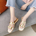 Women's Sandals Summer Luxury Designer Woman Heeled Slipper Women Sandals Leather Brand Rivets Flat Gladiator Ladies Shoes - Tara's Tiny Treasures