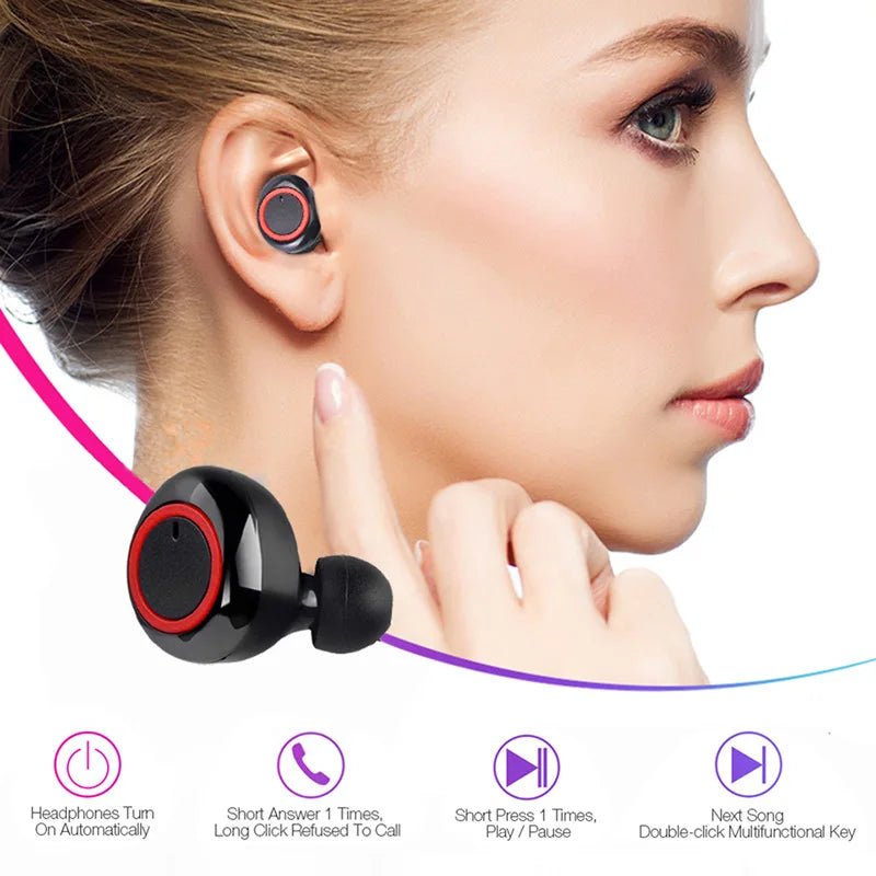 Y50 TWS Wireless Headphones Sport Earphone Bluetooth Gaming Headset Microphone Phone Wireless Earbuds For Xiaomi Huawei LG Phone - Tara's Tiny Treasures